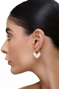 argola coracao cravejada - comprar online