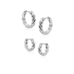 DUO DE ARGOLINHAS TORCIDAS COM CRAVAÇÃO