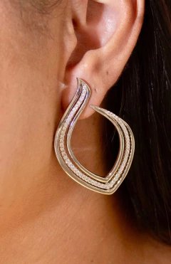 Brinco Maxi Cravejado - Babi joias e semijoias