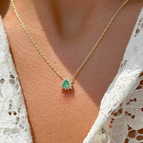 colar cristal esmeralda