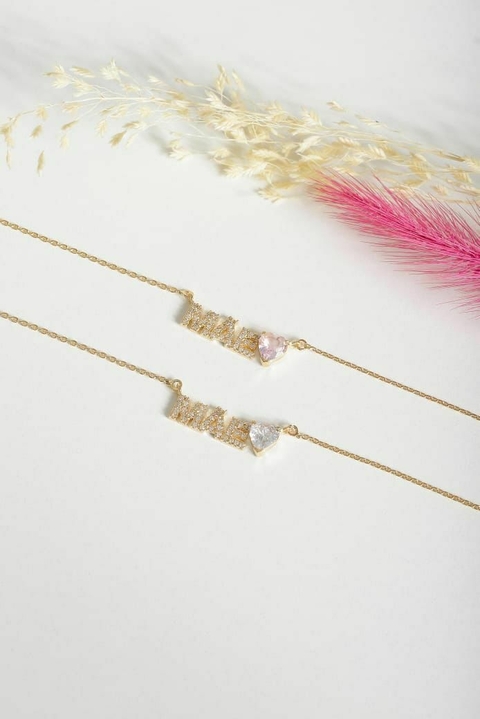 Colar mãe com coração cristal - comprar online