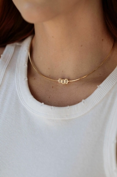 Aro tres zircônias dourado - comprar online