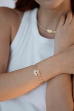 bracelete tres zircônias banho ródio na internet