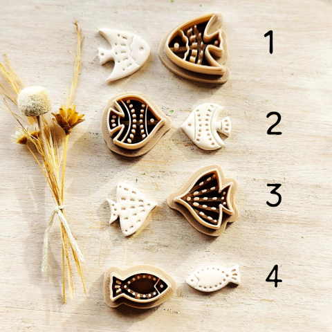 447 - CORTADOR DUPLO PEIXINHOS BOHO - comprar online