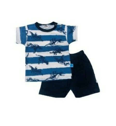 CONJUNTO REMERA Y SHORT DINO 9M