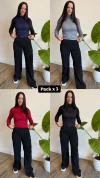 Pack de 3 remeras manga larga de morley con cuello - comprar online