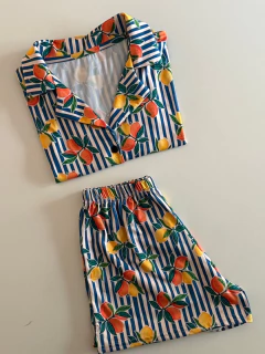 PIJAMA CAMISERO LEMON + ROPA INTERIOR DE REGALO (CONJUNTO DE LENCERIA O BOMBACHAS) - comprar online