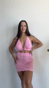 POLLERA DE HILO ROSA