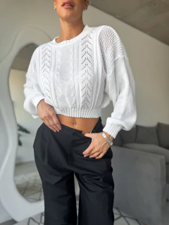 Suéter Globo Tejido Blanco - comprar online
