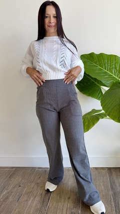 Pantalón Palazo de Dralón con Lycra gris oscuro - Clotilde