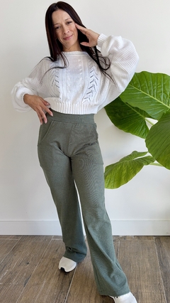 Pantalón Palazo de Dralón con Lycra Verde Rita en internet