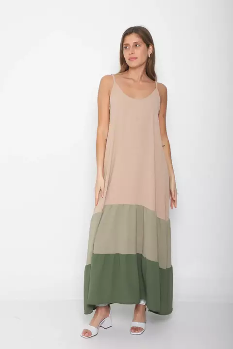 VESTIDO JULIETA CLOTILDE LELIS COMBINADO TOSTADO - comprar online
