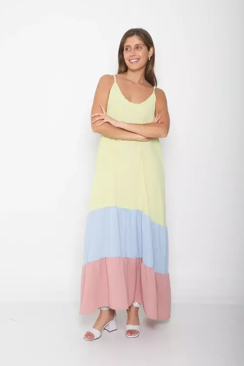 VESTIDO JULIETA CLOTILDE LELIS COMBINADO LIMA CLARITO - comprar online