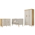 Quarto de Bebê Guarda Roupa 3 Portas com Gavetas Ludmila Cômoda 4 Gavetas com Fraldário Ludmila Berço 3 em 1 Ludmila Off White Carolina Baby - comprar online