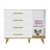 Quarto de Bebê Retrô Guarda Roupa 3 Porta com Gavetas Cômoda 4 Gavetas com Porta Berço Evolutivo Ludmila Branco com Bétula Carolina Baby - loja online