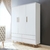 Quarto de Bebê Retrô Guarda Roupa 3 Portas Lorena Berço 3 em 1 Ludmila Branco Bétula Carolina Baby - loja online