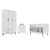 Quarto de Bebê Retrô Guarda Roupa 3 Portas Ludmila Cômoda Lorena 4 Gavetas Lorena Berço 3 em 1 Ludmila Branco Carolina Baby - comprar online