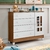 Quarto de bebê Cômoda com Fraldário Ariel Berço Mini Cama Mirelle Branco Amadeirado Carolina Baby - loja online