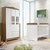 Quarto de Bebê Guarda Roupa 3 Portas Ariel Berço 3 em 1 Gabrielle Branco Amadeirado Carolina Baby
