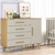 Cômoda Infantil Retrô 4 Gavetas com Fraldário Ludmila Off White com Bétula Carolina Baby