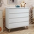 Quarto de Bebê Retrô Guarda Roupa 3 Portas Ludmila Cômoda Lorena 4 Gavetas Lorena Berço 3 em 1 Ludmila Branco Carolina Baby - Carolina Baby