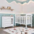 Quarto Bebê Completo Berço Americano Marquesa 3Em1 Lila Cômoda 4 Gavetas 1 Porta