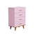 Cômoda Infantil 4 Gavetas Luma Rosa com Bétula Carolina Baby