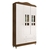 Quarto de Bebê Guarda Roupa 3 Portas Ariel Berço 3 em 1 Gabrielle Branco Amadeirado Carolina Baby - loja online