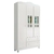 Guarda Roupa Infantil 3 portas com Gavetas Ariel Branco Carolina Baby - comprar online