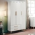Quarto de Bebê Retrô Guarda Roupa 3 Porta com Gavetas Cômoda 4 Gavetas com Porta Berço Evolutivo Ludmila Branco com Bétula Carolina Baby