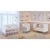 Quarto de Bebê Retrô Guarda Roupa 3 Porta com Gavetas Cômoda 4 Gavetas com Porta Berço Evolutivo Ludmila Branco com Bétula Carolina Baby - comprar online