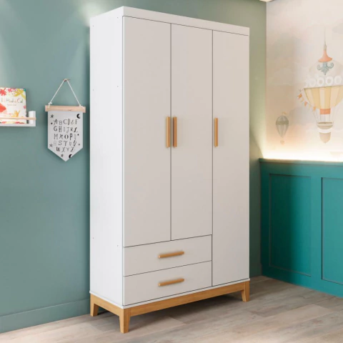 Guarda Roupa Helen 3 Portas Branco Carolina Baby