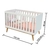 Quarto de Bebê Retrô Guarda Roupa 3 Porta com Gavetas Cômoda 4 Gavetas com Porta Berço Evolutivo Ludmila Branco com Bétula Carolina Baby - Carolina Baby