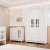 Quarto de Bebê Guarda Roupa 4 Portas com Gavetas Cômoda 4 Gavetas com Porta Ariel Branco Carolina Baby