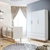 Quarto de Bebê Retrô Guarda Roupa 3 Portas Lorena Berço 3 em 1 Ludmila Branco Bétula Carolina Baby