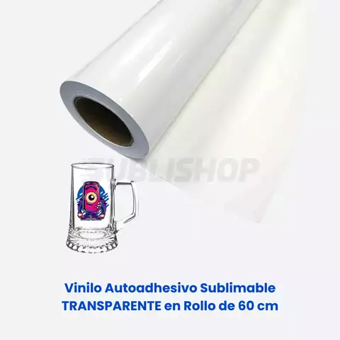 Vinilo Autoadhesivo Sublimable Transparente 60 x 100 cm