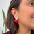 Brinco Coração Resinado Vermelho - comprar online