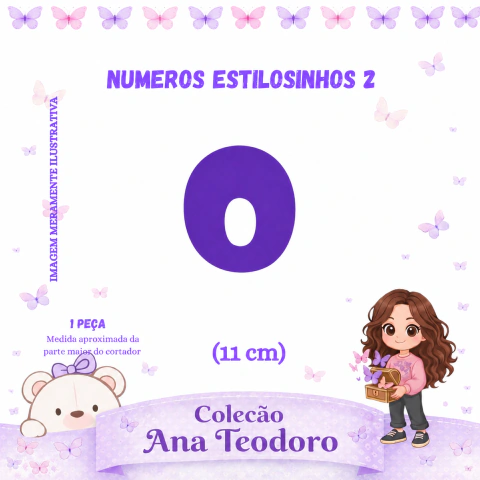 Cortador Individuais Números Estilosinhos 2. Número 0