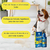 Um cão beagle sentado em um ambiente interno, ao lado de um produto chamado "Adestrador Sanitário Atrativo" com 20 ml, e textos destacando os benefícios do produto.