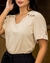 Blusa Feminina Manga Curta Viscolinho Cor Lisa 003