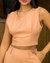 Conjunto Feminino Saia Cropped Alfaiataria Cor Lisa 001 na internet