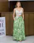 Saia Feminina Longa Viscolinho Estampada 001 - Flor de Café Moda