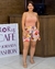 Short Social Feminino Cintura Alta Inspiração Farm Estampado 001 - Flor de Café Moda