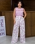 Calça Feminina Pantalona Viscolinho Estampada 002 - Flor de Café Moda