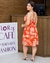 Vestido Curto Evasê Viscolinho Estampado 011 - comprar online