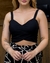 Cropped Feminino Alça Linho Cor Lisa 001