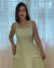Vestido Longo Viscose Sarjada Alça Lastex e Fenda Frontal na internet