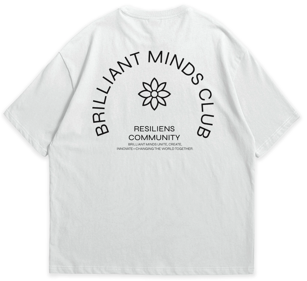 Camiseta Oversized Brilliant Mind Branco