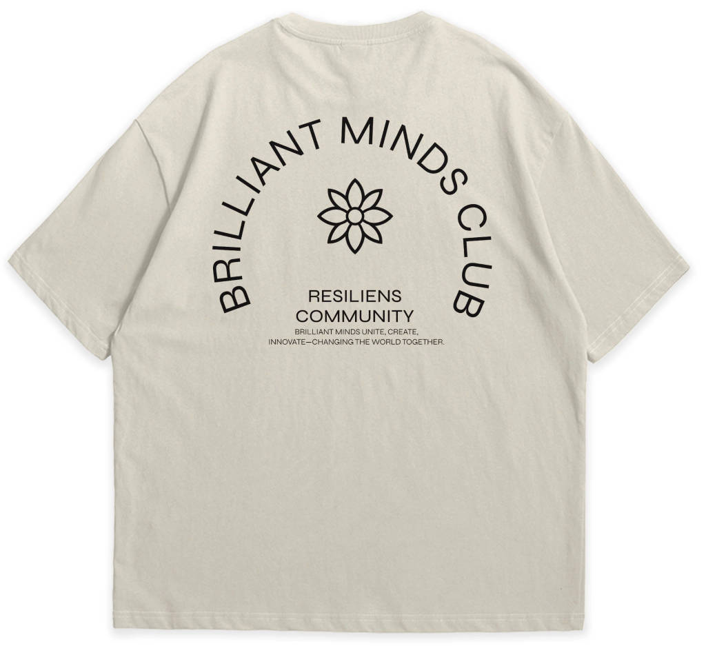 Camiseta Oversized Brilliant Mind Off White