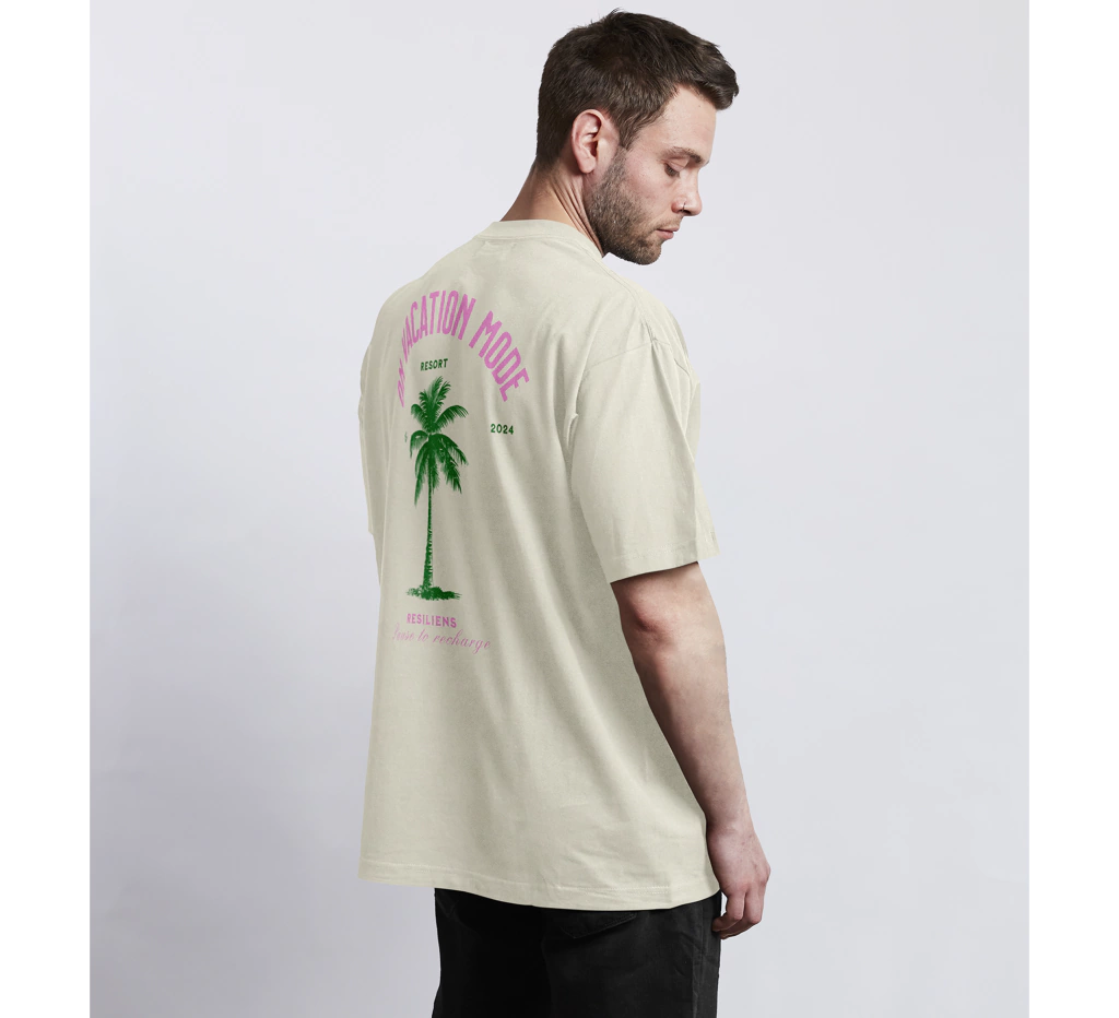 Camiseta Oversized ON VACTION MODE OFFWHITE